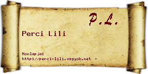 Perci Lili névjegykártya